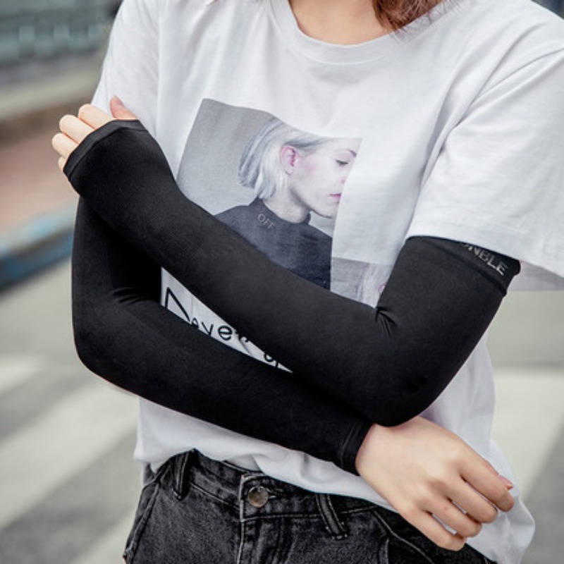 아이스 슬리브 여성용 썬 스크린 슬리브 2024 새로운 높은 가치의 안티-자외선 핸드 슬리브 가드 여름 얇은 아이스 실크 통기성