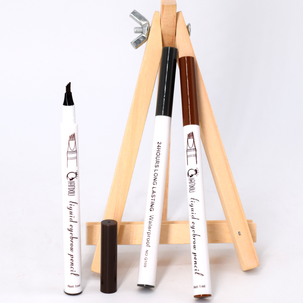 A best-selling four-fork liquid eyebrow pencil for foreign trade, waterproof and non-smudge, extremely fine 4-fork water eyebrow pencil, wild eyebrow factory direct sales undefined