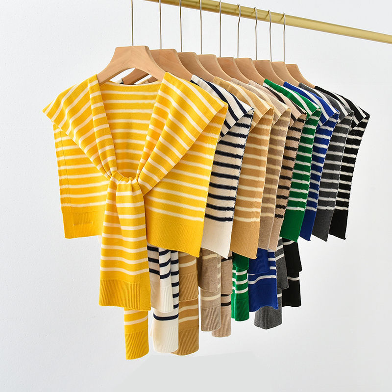 2026 New Trendy Candy-Colored Striped Shawl for Spring and Summer, Thin Outerwear to Pair with Shirts, Suitable for Air-Conditioned Rooms, Can Be Customized