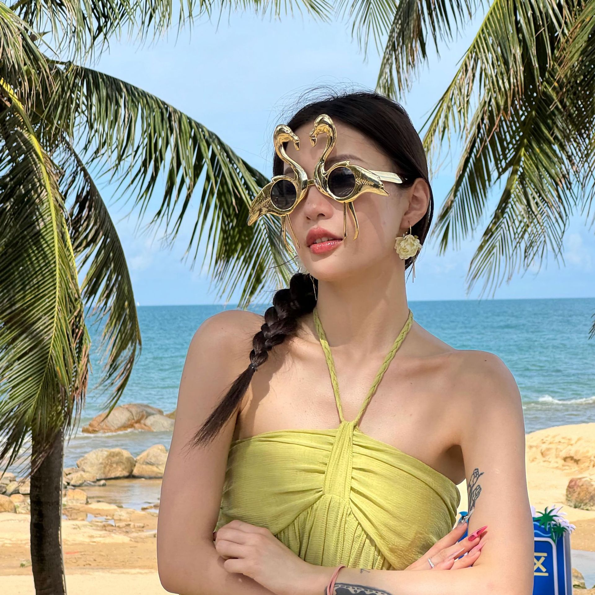 Gafas de Sol de Fiesta Hawaiana con Diseño de Flamenco ABS Decorativo para Playa image 18