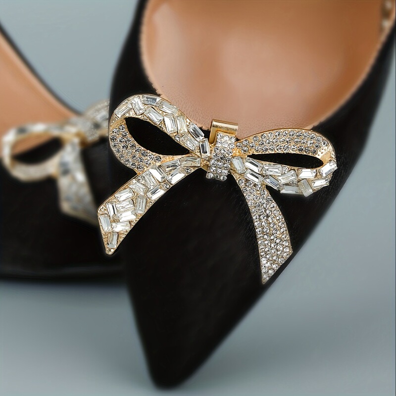 1 Piece Rhinestone Shoe Flower Detachable Shoe Buckle Accessory Wedding High Heel Shoe Clip Ballet Clog Shoe Flower