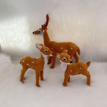 仿真梅花鹿套3组合可爱梅花鹿挂件桌面橱窗摆件节日礼品圣诞装饰