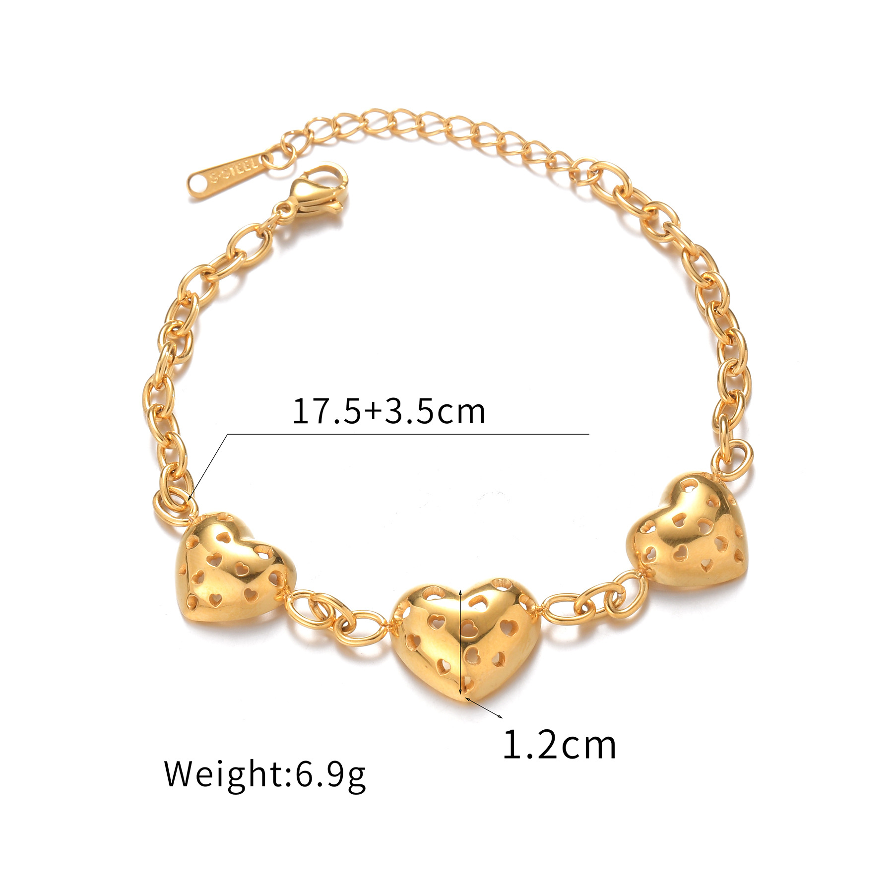 Multi-layer Geometric Bracelet For Women In Gold Plated Stainless Steel_voghion.com