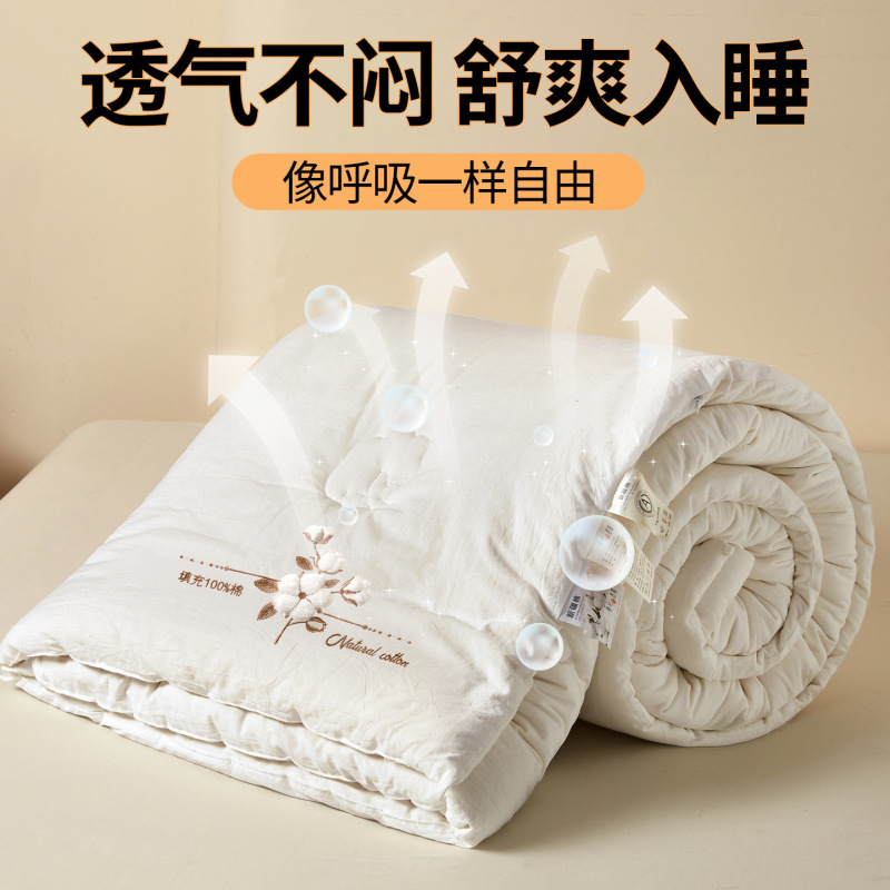 A类100%新疆纯棉花被子加厚宿舍冬被外贸礼品被春秋被芯工厂直发|undefined