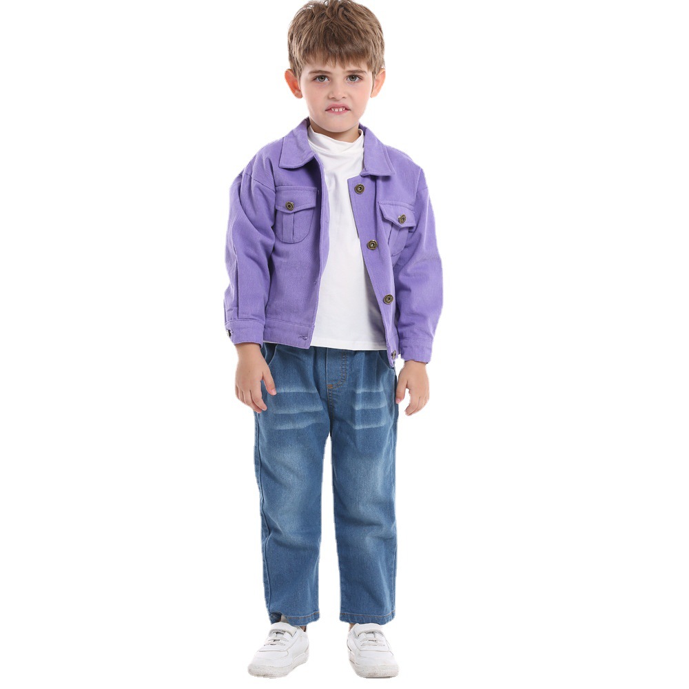 Chaqueta para niños de algodón de lana de un solo pecho de estilo de moda de otoño 2025 nuevos hermanos y hermanas solapas tops coreanos de manga larga kids image 6