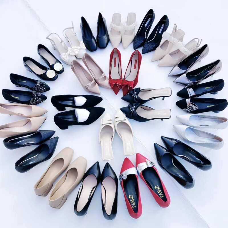 Fashionable Versatile High Heels, Stiletto Heels, Small Square Toe, Rhinestone Buckle, Small Single Shoes, Assorted Styles, Wholesale, Retro Style, Thin Heels