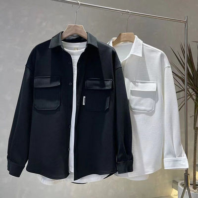 Chaopai clothes Spring and autumn season new pattern Lapel Shirt coat man Easy men's wear Trend leisure time Jacket