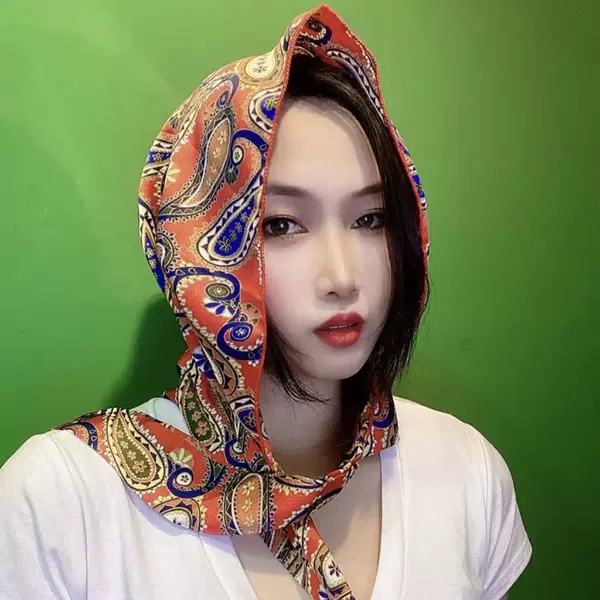 Multi-purpose fashion bag headscarf sun protection scarf scarf hat windproof new satin popular popular all-match elegant hat