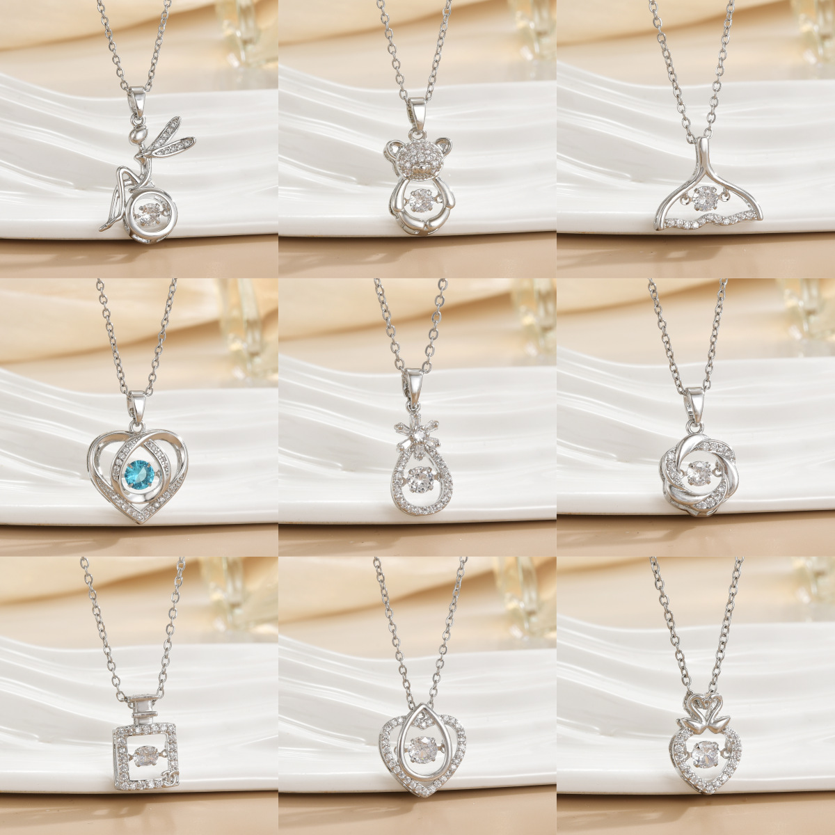 Elegant Four-leaf Clover Pendant Necklace For Women Geometric Design_voghion.com