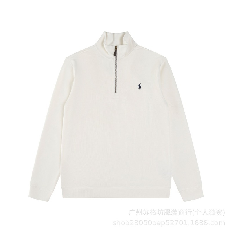 【高品质】可扫码~RL拉夫刺绣小马标半拉链高领长袖针织卫衣男女|undefined