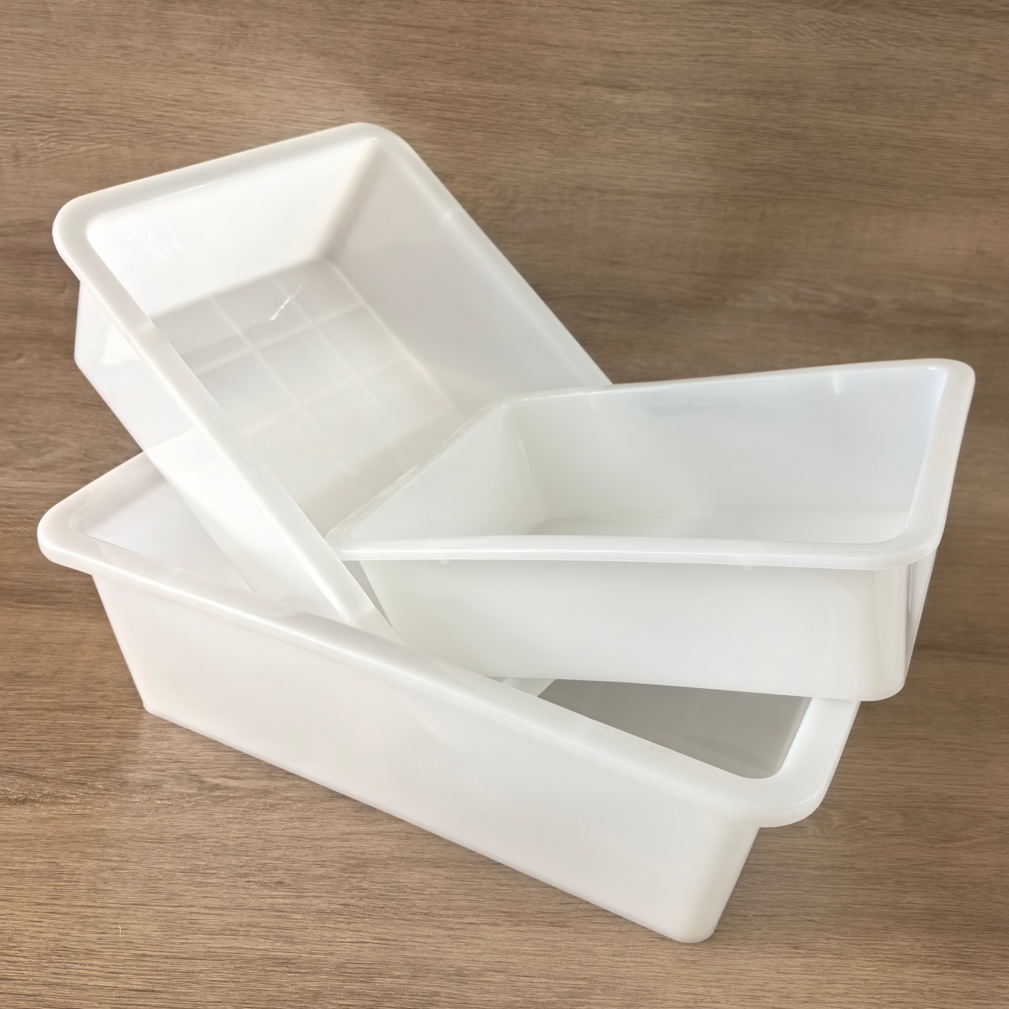 Square plastic white lidless storage box supermarket kitchen ice…