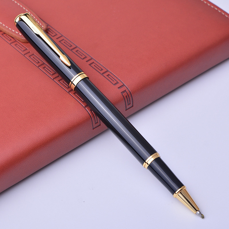 Fábrica al por mayor pluma de gel negro reunión de negocios regalo bolígrafo letras logotipo pluma de agua pluma de firma de metal