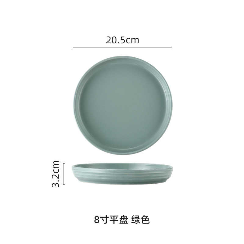 Nórdico plato de cerámica tazón plato traje hogar creativo neto rojo ins simple arroz tazón plato redondo combinación tazón palillos vajilla