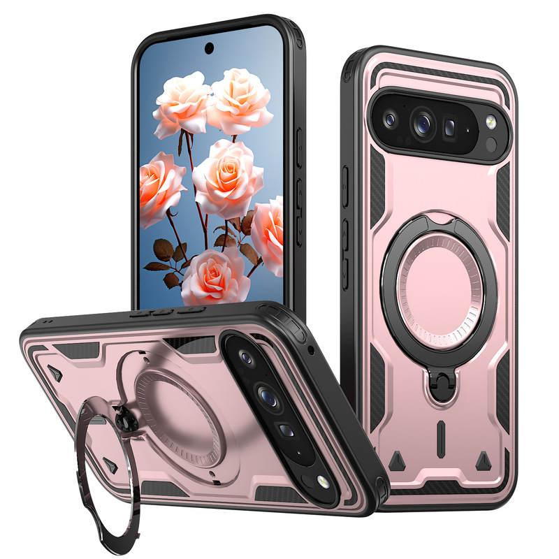 スポット適用携帯電話ケースピクセル9日間リング磁気吸引ピクセル9 PRO XL転倒防止360回転ブラケット|undefined