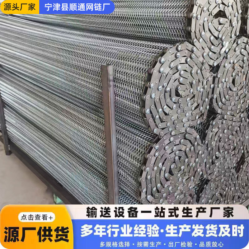 隧道炉清洗机冷冻线烘干流水线链条式输送网带不锈钢链条网带厂