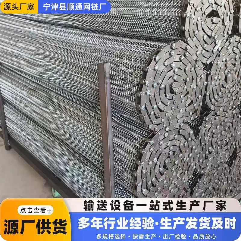 隧道炉清洗机冷冻线烘干流水线链条式输送网带不锈钢链条网带厂