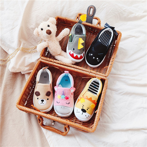 Ridan Island Kunishijia's new three-dimensional cartoon baby toddler shoes soft-soled canvas shoes one-legged shoes for boys and girls