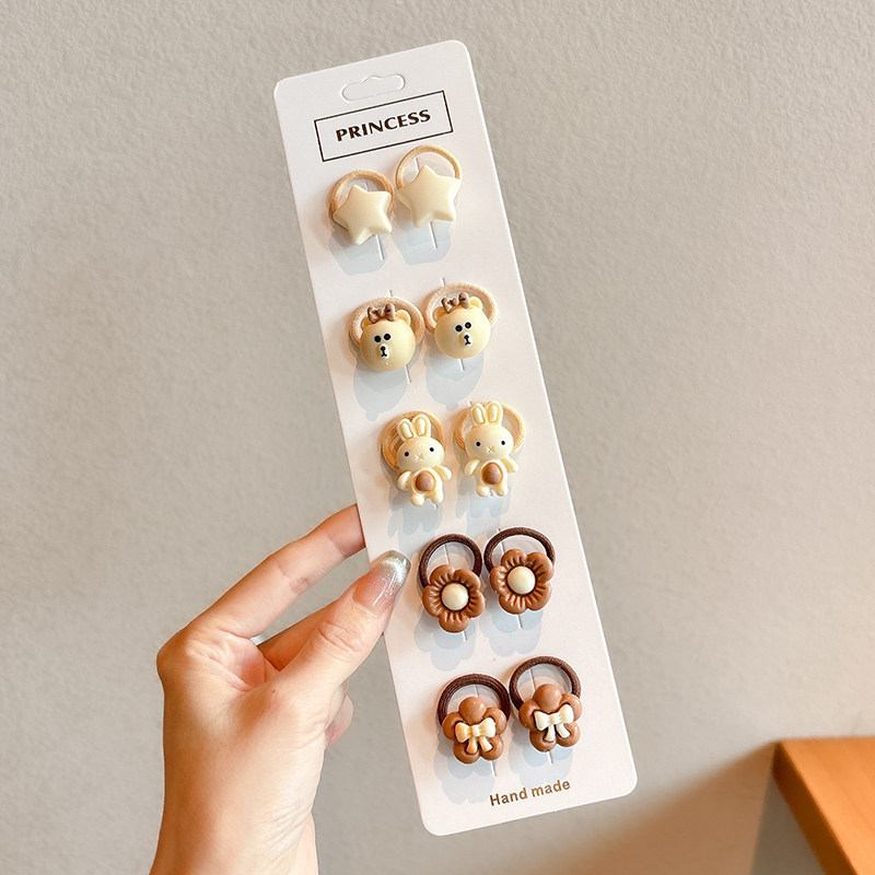 Caricatura encantadora anillo de pelo pulgar no daña el cabello de los niños correa de correa pequeña cuerda de cabello para niñas cuerda de cabello