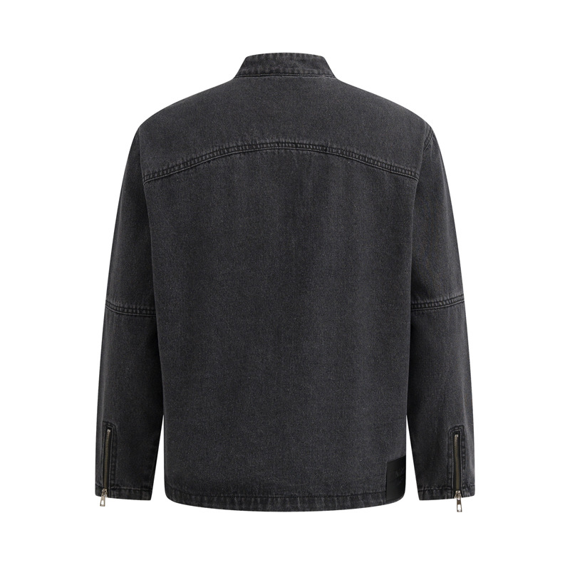 Men's Clothing Washed Old Vintage Split Line Loose Denim Jacket Trendy Brand New Casual All-match Jacket_voghion.com