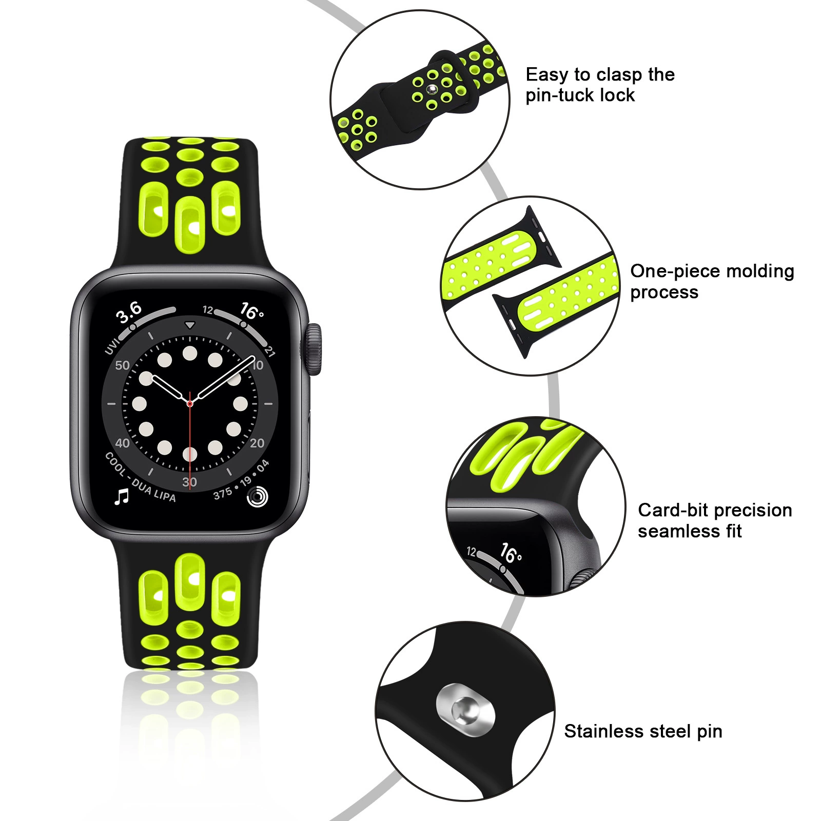Подходит для Apple Applewatch ремешок iwatch s11/10/9 Nike двухцветный силиконовый ремешок для часов