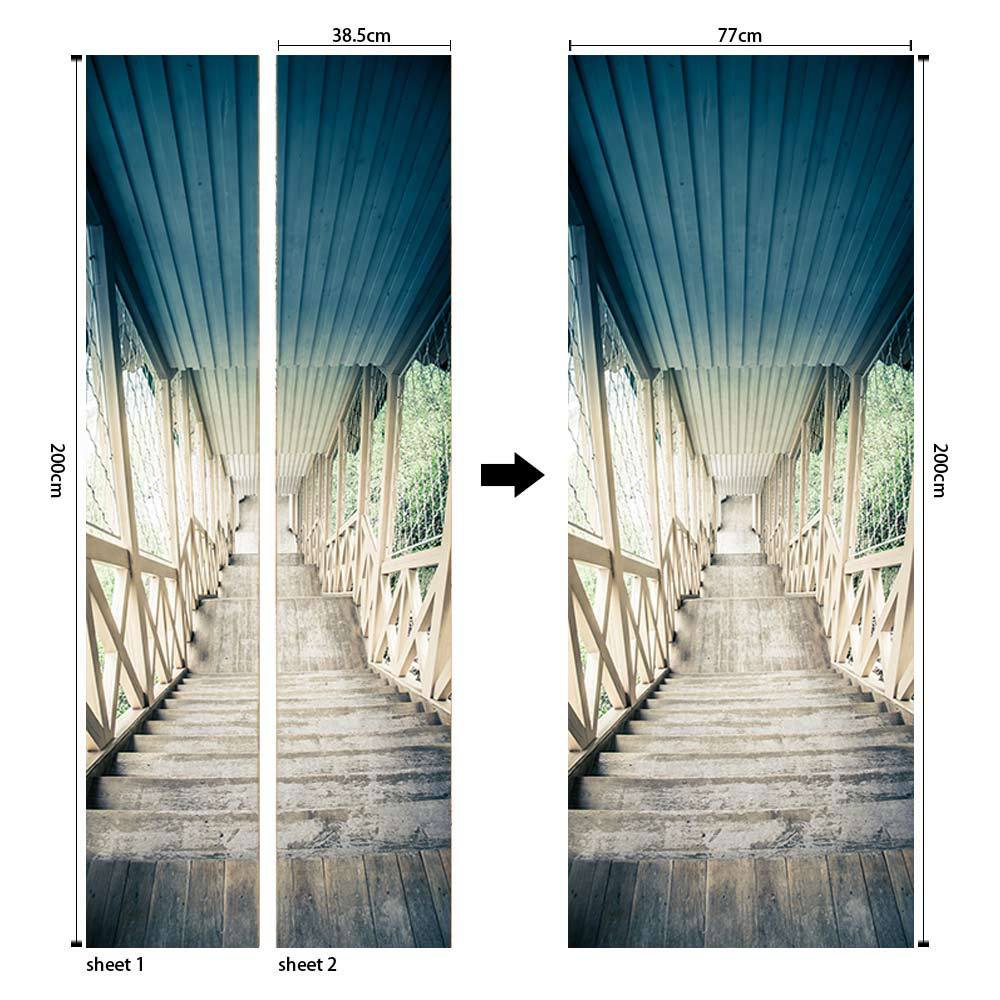 Pegatinas para puertas 3D respetuosas con el medio ambiente, autoadhesivos, fabricantes de origen al por mayor, patrones populares transfronterizos de alta definición, adhesivos para puertas impermeables, a prueba de aceite y antiincrustantes
