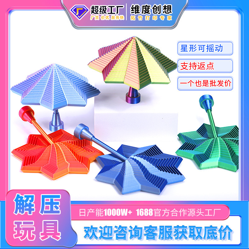 Expanded Sensory Fidget Star 扩展感官烦躁之星 3d八边形带手柄|undefined