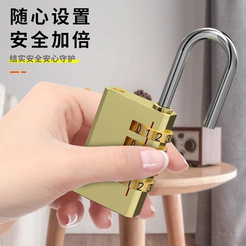 Solid Pure Copper Password Safe Home Storage Cabinet Luggage Lock Brass Security Hanging Lock Waterproof Mini Padlock Wholesale