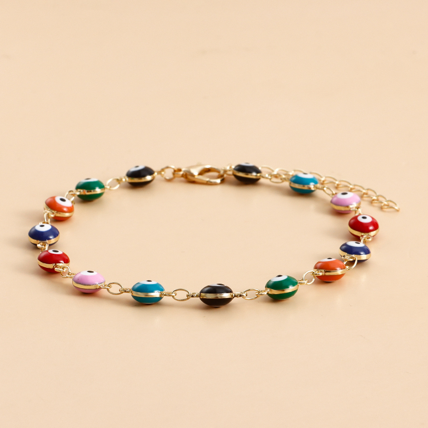 3 Piece Set Fashion Devilu0027S Eye Alloy Enamel Womenu0027S Anklet