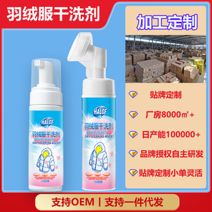Customized down Jacket Dry Cleaning Agent, Water-Free Cleaning Agent, Powerful Stain Removal and Cleaning, Comes with a Brush Head for Removing Stains and Making down Jackets Fluffy