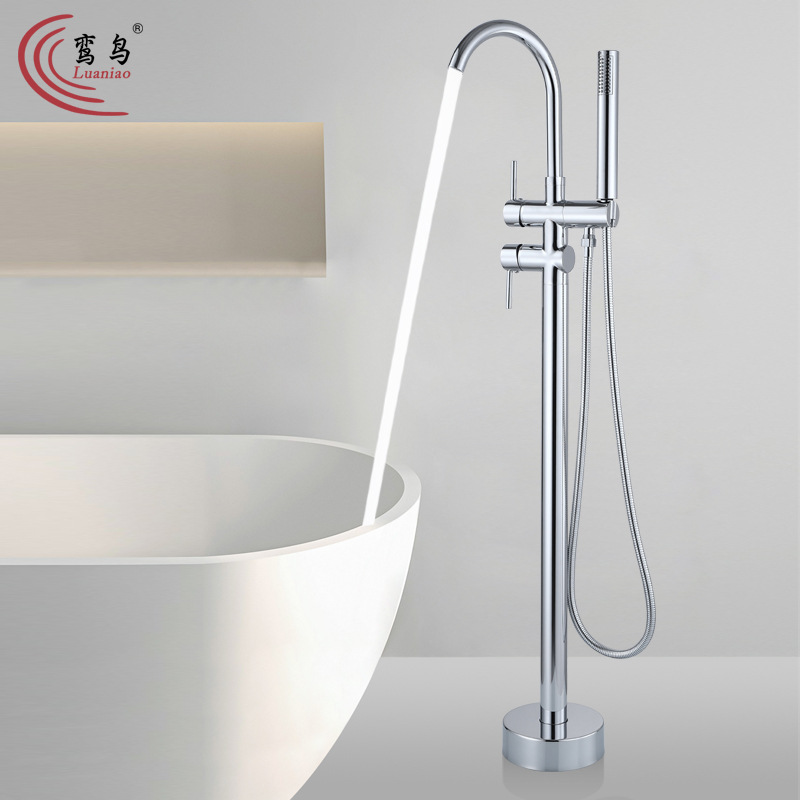 Directo de fábrica al por mayor de piso mezclado grifo de la bañera grifo de baño barril de madera vertical Europea bañera Comercio exterior transfronterizo