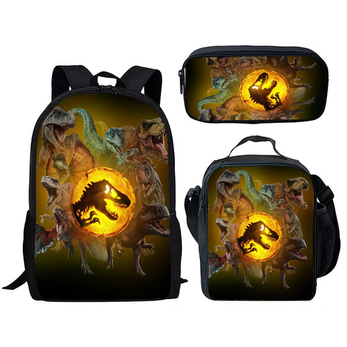 Jurassic World Dinosaur Backpack Student Print School Bag Cartoon