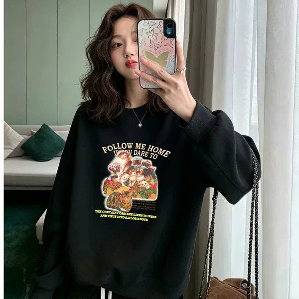 2026 Autumn/Winter new women's hoodie, long-sleeved, slimming, student style, niche outerwear, trendy