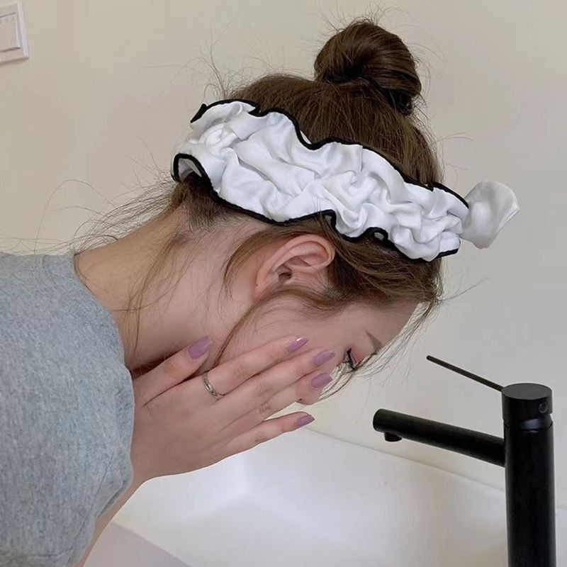 顔のヘアバンドの女の子の刺繍のアルファベットのレースのヘッドバンドの髪飾りネットの弾力性の広いリボンの髪飾り|undefined
