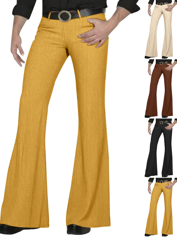 2025 Cross-Border Hot Selling Men's Corduroy Fashion Casual Retro Bell Bottoms