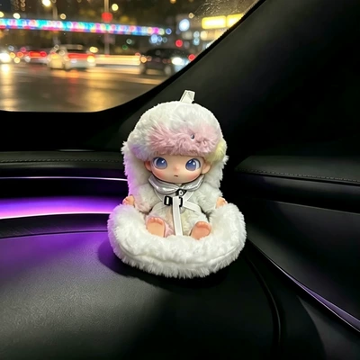Mi SU7/YU7 doll car seat, Shangjie z7/Xiaopeng L03 doll safety seat, car decoration (Car ornaments) - suitable-for-su7yu7shangjie-z7xiaopeng-l03-models-excluding-dolls-white-plush-seat