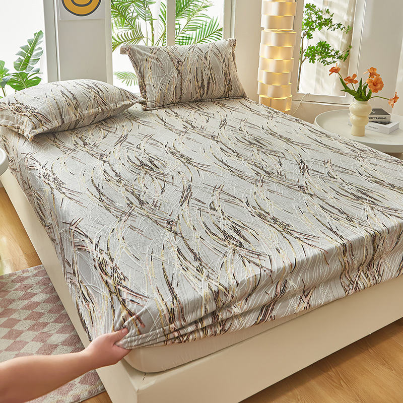 2024 nuevo estilo de terciopelo de leche de terciopelo tallado de color sólido, funda de colchón de funda de colchón