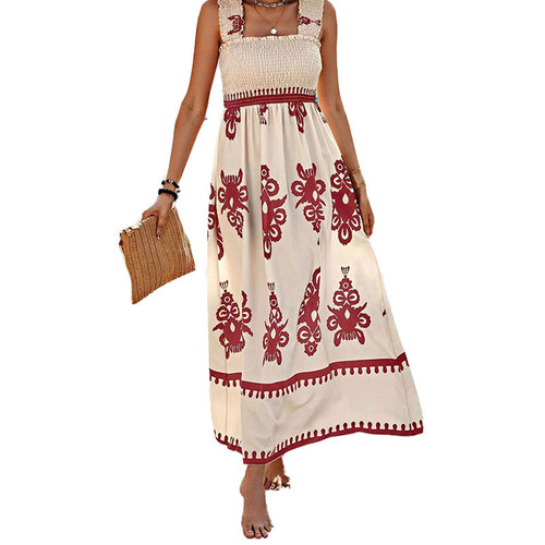 Summer 2025 Independent Website European and American Women's Elegant Fashion Print Dress 661