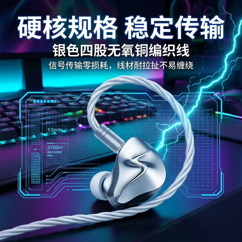 Fabrik-Direktverkauf Gaming-In-Ear-Kopfhörer mit kabelgebundener Schallortung für Computer und mobile Games Chicken Dinner Gaming-Headset