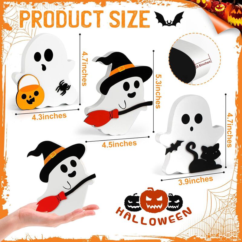 ハロウィーン装飾品階層トレイ装飾テーブル看板パーティー家庭棚展示かわいい幽霊|undefined