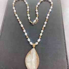 巴洛克再生淡水异形珍珠项链精美时尚高端宴会点钻饰品唯美设计