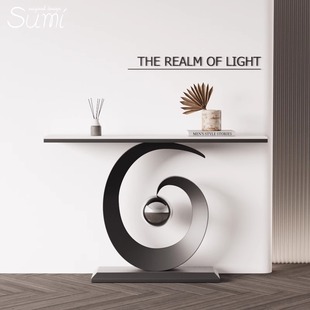 Light Luxury Simple Rock Board Hallway Table Italian Style Minimalist Modern Creative Home Door-to-Door Corridor Cabinet Wall-to-Wall Table Table