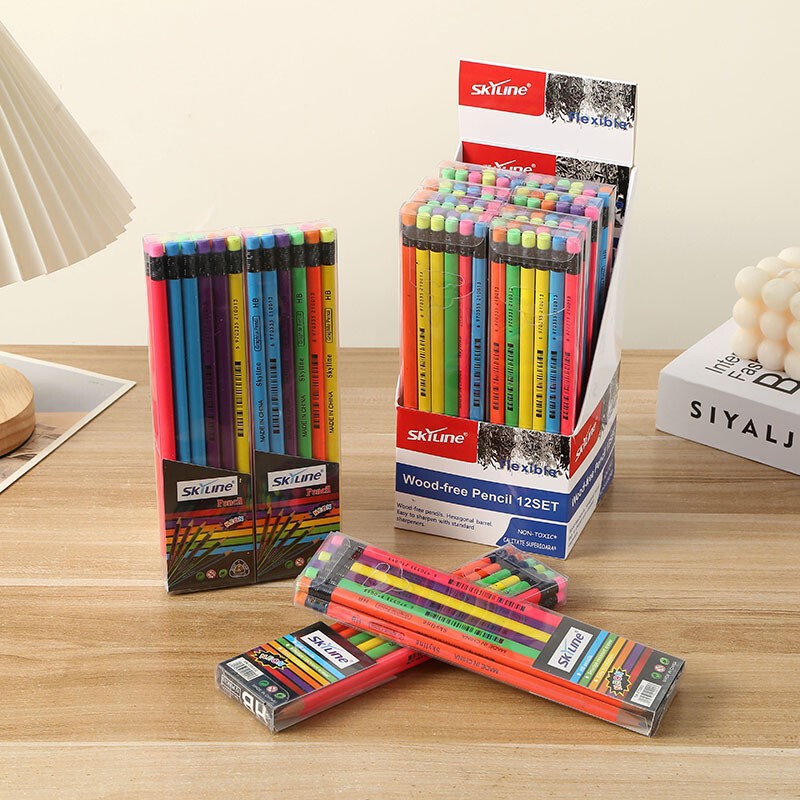 Cross-Border Colored Pearlescent Small Leather-Tipped Pencils with Unbreakable Lead for Elementary School Students, Hb Writing Pencils with Round Barrel and Eraser Cross-Border Colored Pearlescent Small Leather-Tipped Pencils with Unbreakable Lead for Elementary School Students, Hb Writing Pencils with Round Barrel and Eraser