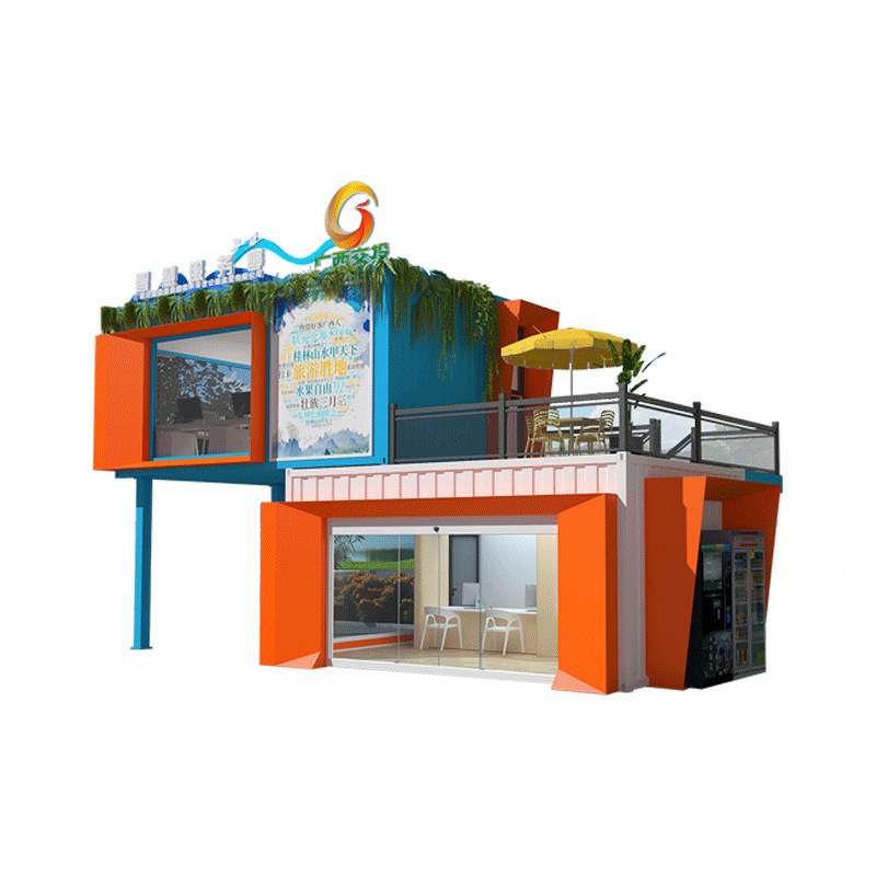 Contenedor tienda móvil doble calle comercial café con leche tienda de té área escénica contenedor móvil quiosco