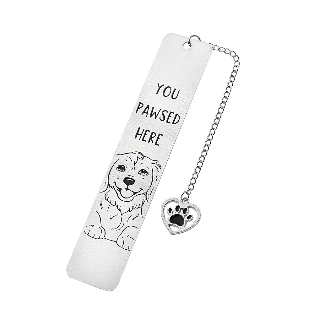 (2개) 창의적인 텍스트 북마크 흥미로운 고양이와 강아지 텍스트 북마크 스테인리스 스틸 북마크 책 페이지 클립 도매