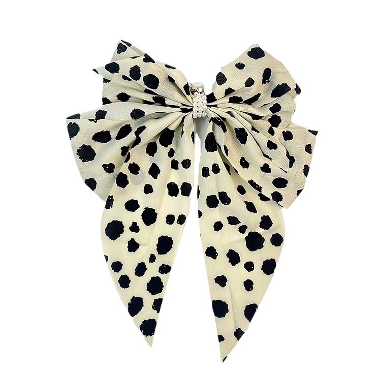 estilo coreano retro satén de perla temperamento primavera clips de niñas detrás del cerebro arco clip de cabello clip superior