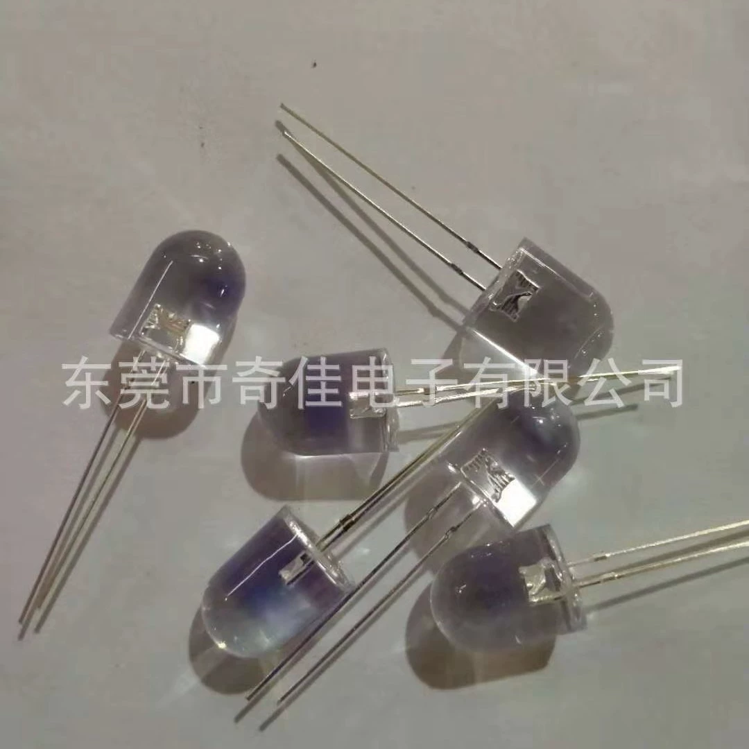 Factory direct sales F10 round head boundless warm white light long short feet 10mm package lamp bead light emitting diode