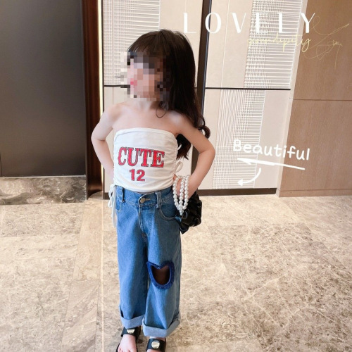  new summer style style vest tops for girls with summer tube tops and letters personalized suspenders for outer wear 0056