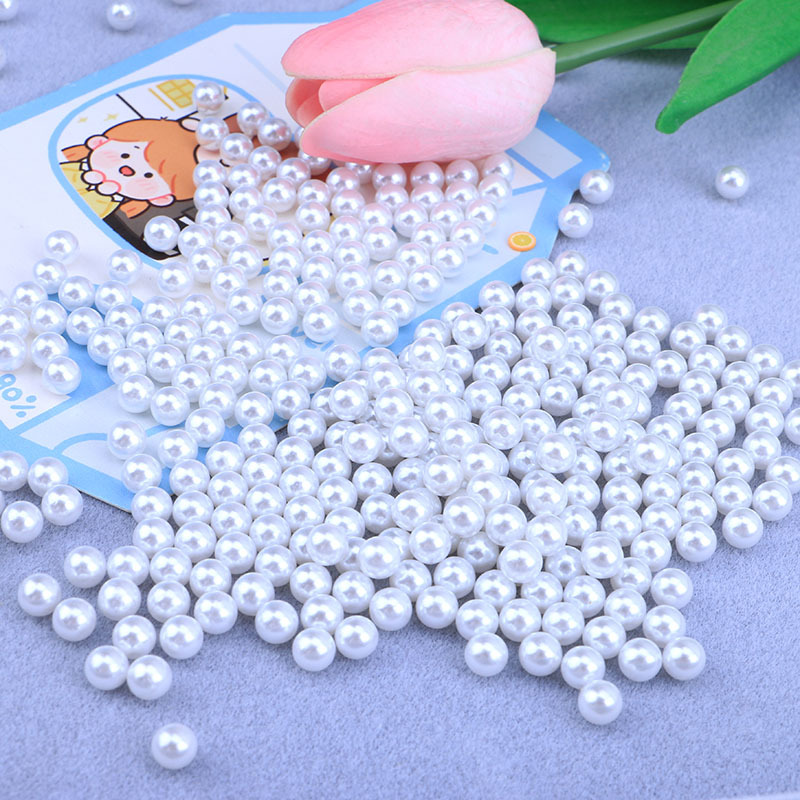 50g blanco perla 6mmDIY pegamento crema casera de la cáscara del teléfono móvil resina artificial perla Mesa sellada