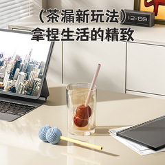 砂糖漬けのチューブ、茶漏れ防止、高温耐性茶フィルター、家庭用茶アーティファクト、花茶ボール、ストロー付き茶倉庫