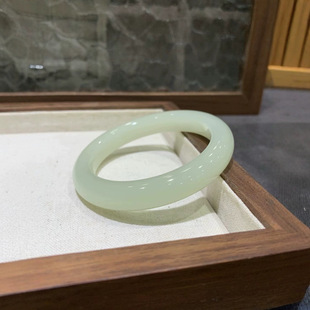 Jin Yutang Xinjiang Hetian Jade Gao Bing Qingshui Bracelet Soft and Transuminant Touch Warm and Smooth Wear on Body